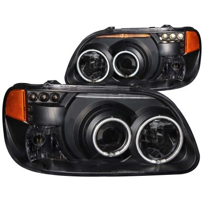 ANZO Projector Headlights w/ Halo Black 1 pc for 1995-2001 Ford Explorer
