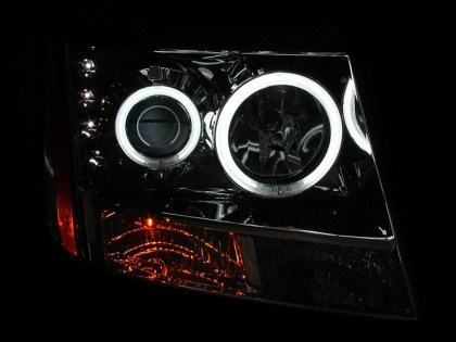 ANZO Projector Headlights w/ Halo Chrome for 2007-2013 Chevrolet Avalanche