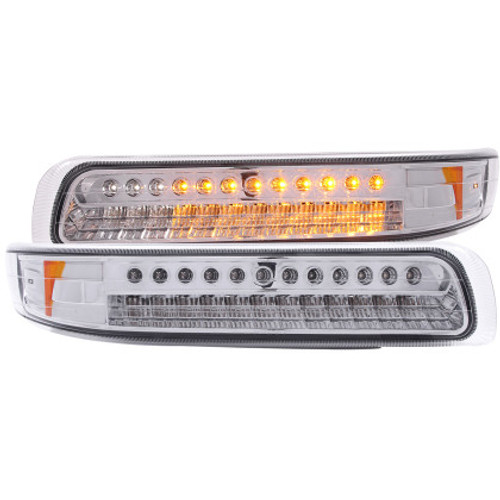 ANZO LED Parking Lights Chrome w/ Amber Reflector for 99-02 Silverado 1500