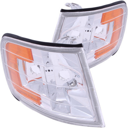 ANZO Corner Lights Euro Corner Lights Chrome w/ Amber Reflector for 94-97 Accord