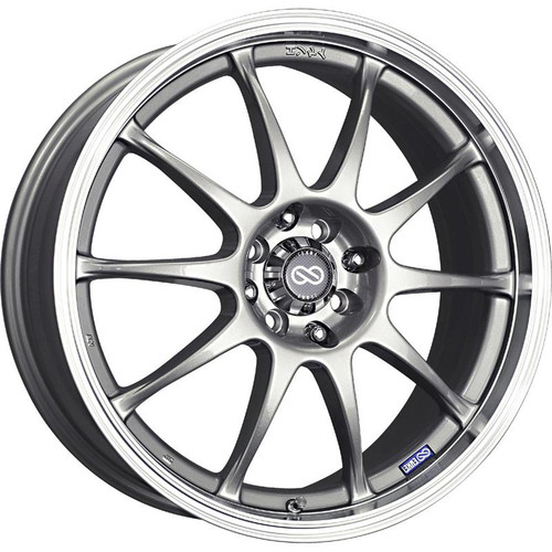 Enkei J10 15x6.5 5x100/114.3 38mm Offset Silver w/ Machined Lip Wheel