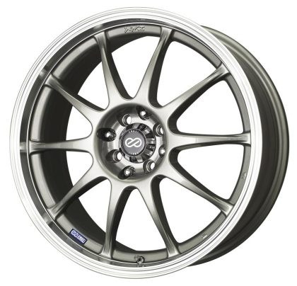 Enkei J10 16x7 5x112/114.3 38mm Offset Silver w/ Machined Lip Wheel