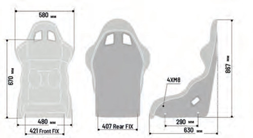 Sparco Pro 2000 QRT Martini-Racing Grey Seat