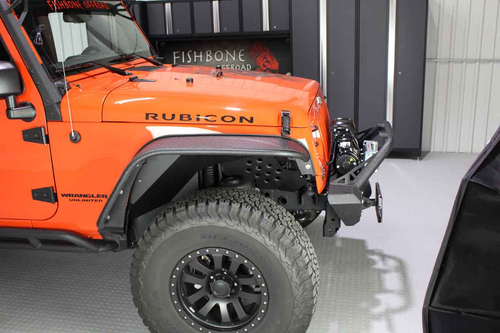 Fishbone Offroad Front/Rear Inner Fenders Black Aluminum for Jeep JK Wrangler