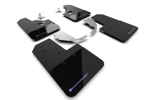 Rally Armor Black Mud Flap w/Area Blue Logo for 21-22 Bronco w/ Steel Bumper