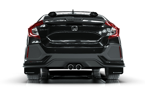Rally Armor Black Mud Flap White Logo for 17-20 Civic LX / EX / EX-L Hatchback
