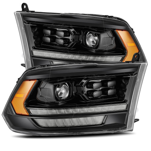 AlphaRex PRO-Series Proj Headlights Alpha Black for 09-18 Dodge Ram 1500HD