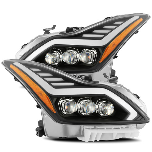 AlphaRex NOVA LED Projector Headlights Matte Black for 08-13 Infiniti G37