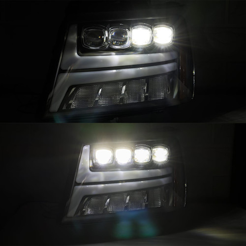 AlphaRex NOVA LED Projector Headlights Matte Black for 07-13 Chevy Avalanche