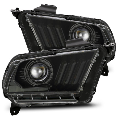 AlphaRex LUXX LED Projector Headlights Alpha Black for 10-12 Ford Mustang