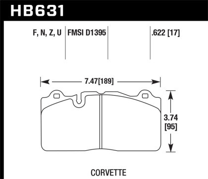 Hawk Front HPS 5.0 Brake Pads for 09-11 Corvette Z06 / 09-13 0ZR-1