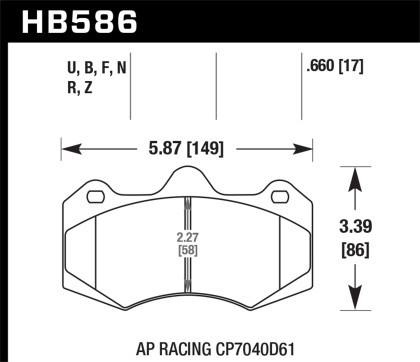 Hawk DTC-60 Rear Race Brake Pads for 2014 McClaren MP4-12C (Spider)