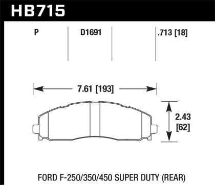 Hawk Super Duty Rear Brake Pads for 2015 Ford F-250/350/450