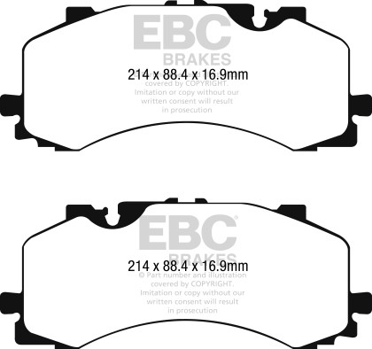 EBC Yellowstuff Front Brake Pads for 2016+ Audi Q7 3.0L Supercharged
