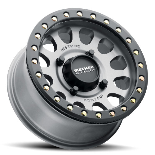 Method MR401 UTV Beadlock 15x6 5+1/+53mm 4x156 132mm CB Titanium w/MB Ring Wheel