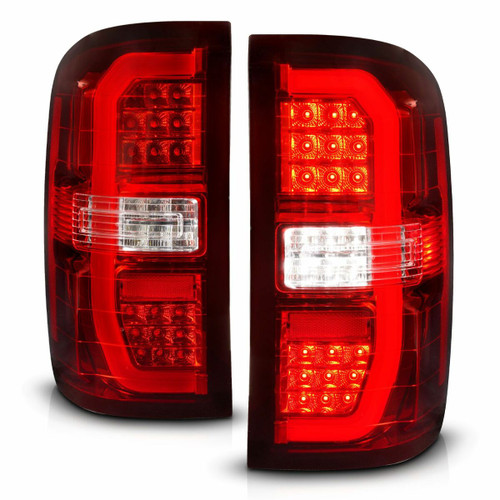 ANZO LED Taillights Red/Clear for 14-18 GMC Sierra 1500