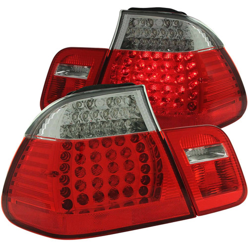 ANZO LED Taillights Red/Clear 4pc for 1999-2001 BMW 3 Series E46