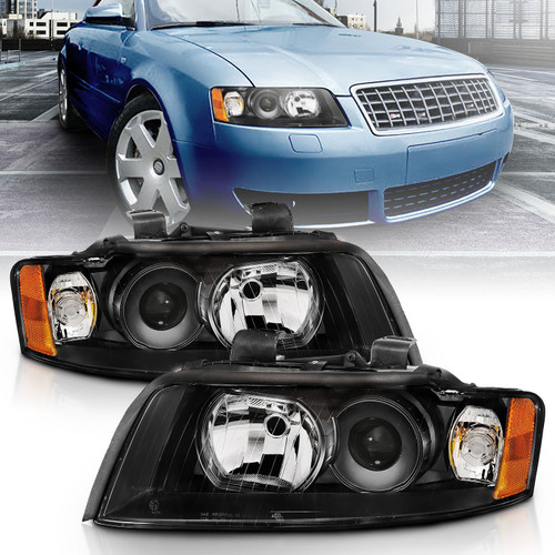 ANZO Projector Headlight Black G2 (Halogen Type) for 2002-2005 Audi A4