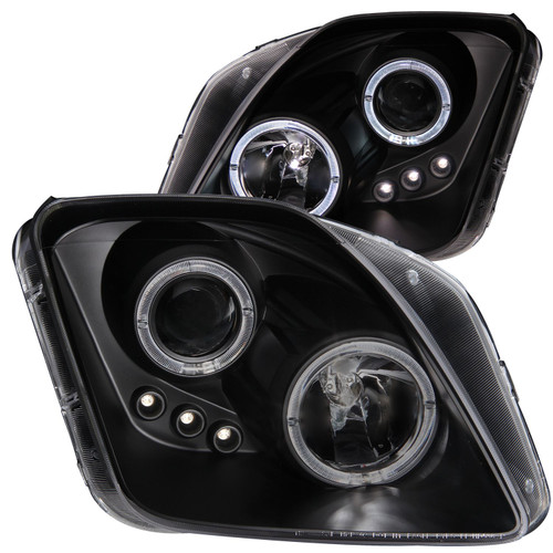 ANZO Projector Headlights w/ Halo Black w/ LED for 1997-2001 Honda Prelude