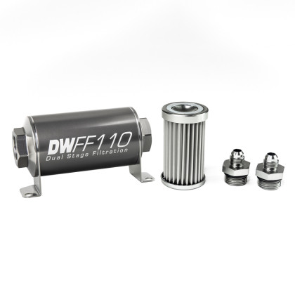 DeatschWerks Stainless Steel 6AN 5 Micron Fuel Filter Housing Kit (110mm)