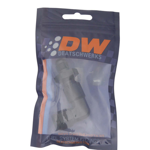 DeatschWerks 6AN Female Flare Swivel to 6AN Male Flare 90-Degree Bulkhead