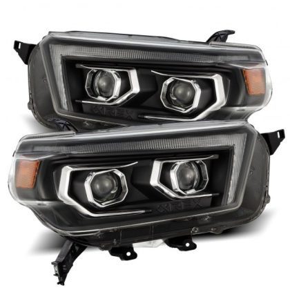 AlphaRex LUXX LED Headlights Black w/Seq Signal/DRL for 10-13 Toyota 4Runner