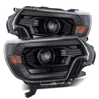 AlphaRex LUXX LED Headlights Alpha Black w/DRL for 12-15 Toyota Tacoma