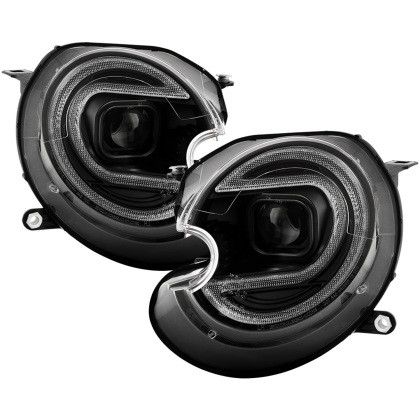 Spyder V2 Halogen Model Only Projector Headlights - Black for 07-12 Mini Cooper