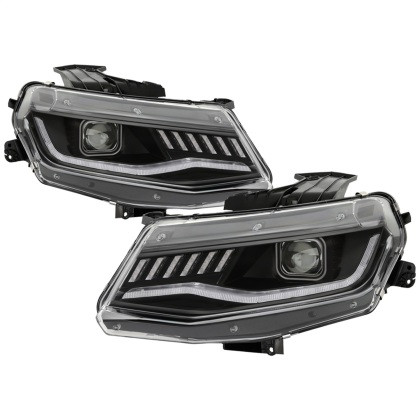Spyder Projector Headlights Black for 16-18  Chevy Camaro (Do Not Fit Halogen)