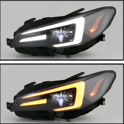 Spyder Halogen High-Power LED Headlights- Black for 15-20 WRX