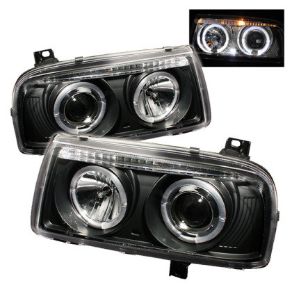 Spyder Projector Headlights LED Halo Black for 93-98 Volkswagen Jetta III