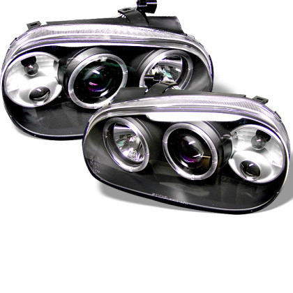 Spyder Projector Headlights LED Halo Black for 99-05 Volkswagen Golf IV