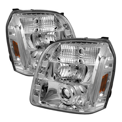 Spyder Projector Headlights LED Halo LED Chrome for 07-14 GMC Yukon / Yukon XL