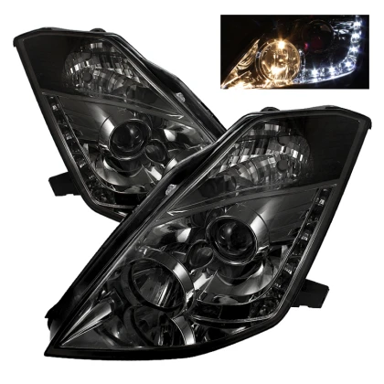 Spyder Projector Headlights DRL Smoke for 03-05 Nissan 350Z w/ Halogen