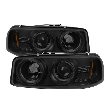 Spyder Projector Headlights LED Halo Black Smoke for 99-06 Sierra 1500/2500