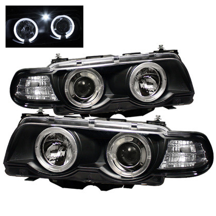 Spyder Projector Headlights 1PC Xenon- LED Halo Black for 99-01 BMW E38 7-Series
