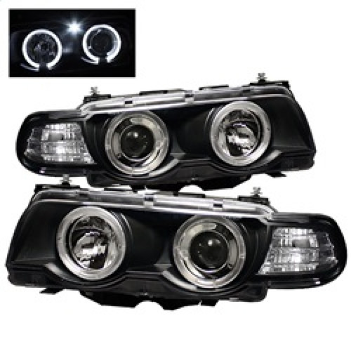 Spyder Projector Headlights 1PC Xenon- LED Halo Black for 99-01 BMW E38 7-Series