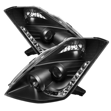 Spyder Projector Headlights DRL Black for 06-08 350Z  w/ Xenon/HID