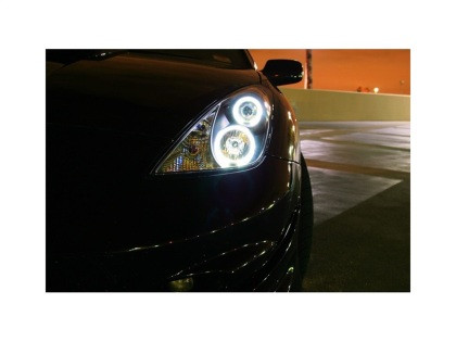 Spyder Projector Headlights LED Halo DRL Black for 00-05 Toyota Celica