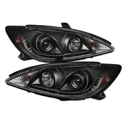 Spyder Projector Headlights DRL Black for 02-06 Toyota Camry