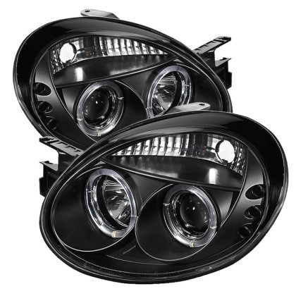 Spyder Projector Headlights LED Halo Black for 03-05 Dodge Neon