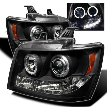 Spyder Projector Headlights LED Halo Black for 07-14 Suburban 1500