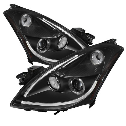 Spyder Projector Headlights Light DRL LED Halo Black for 10-12 Nissan Altima 4Dr