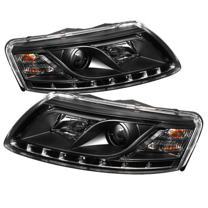 Spyder Projector Headlights DRL Black for Audi A6 05-07 w/ Halogen