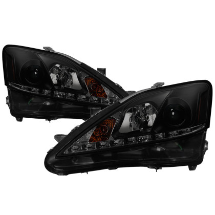 Spyder Projector Headlights DRL Black Smoke for 2006-2010 Lexus IS 250/350
