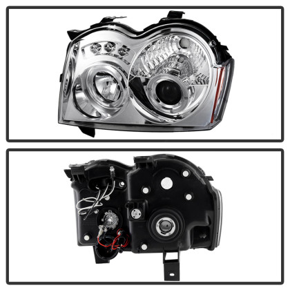 Spyder Projector Headlights LED Halo Chrome for 05-07 Jeep Grand Cherokee