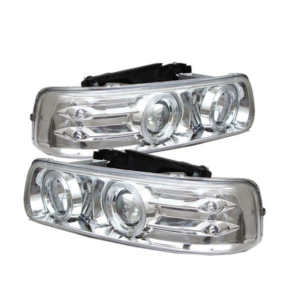 Spyder Projector Headlights LED Halo LED Chrome for 99-02 Silverado 1500/2500