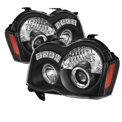 Spyder Projector Headlights LED Halo Black for 08-10 Jeep Grand Cherokee