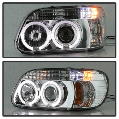 Spyder 1PC Projector Headlights LED Halo Chrome for 95-01 Ford Explorer