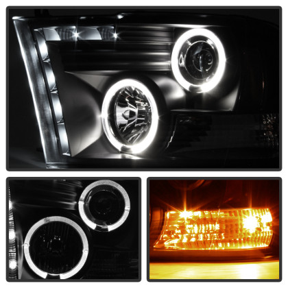 Spyder Projector Headlights LED Halo Black for 09-14 Ram 1500 w/ Halogen